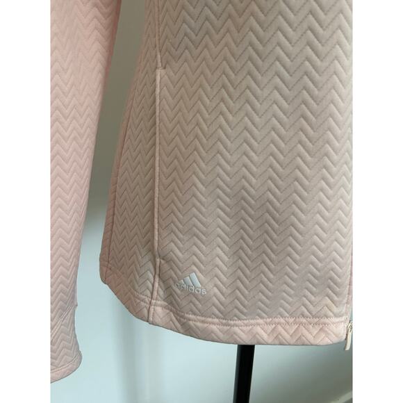 Adidas Pink ZigZag Textured Full Zip Jacket, Size Small - Picture 6 of 11